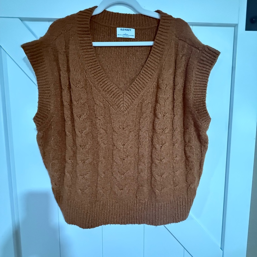 Old Navy Brown V-Neck Sweater